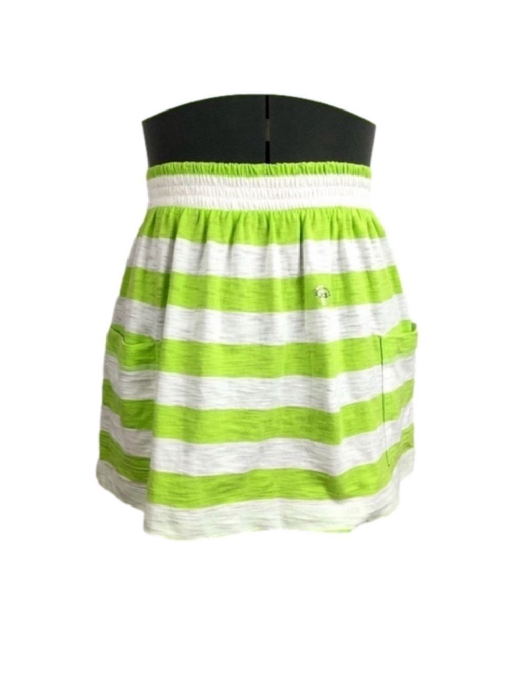 AEROPOSTALE Bright Lime Green and White Stripe Skirt, Size XS. NWT!